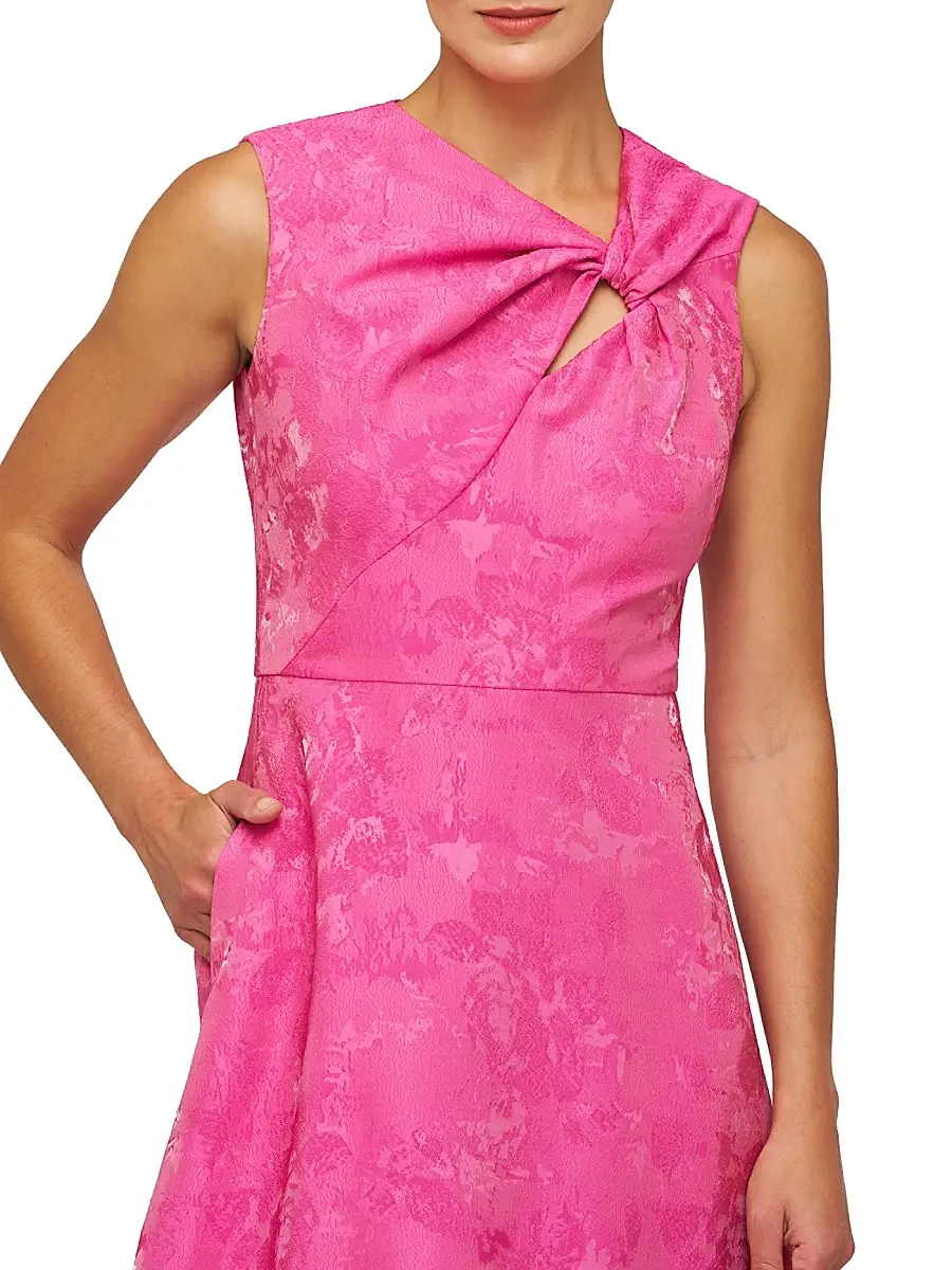 Kay Unger Women's Valencia Jacquard Sleeveless Midi-Dress | Thumbnail 8 Kay Unger Women's Valencia Jacquard Sleeveless Midi-Dress | Thumbnail 8