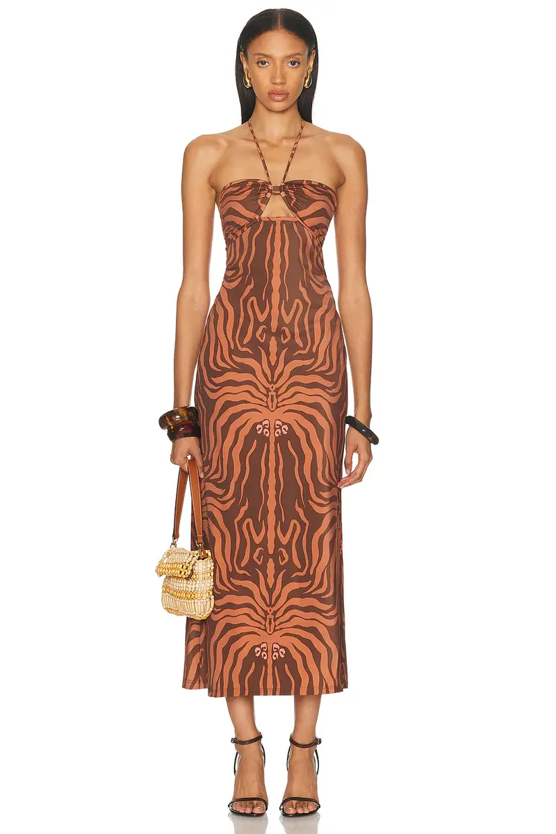 Johanna Ortiz Jungle Palms Midi Dress | Image 1 Johanna Ortiz Jungle Palms Midi Dress | Image 1
