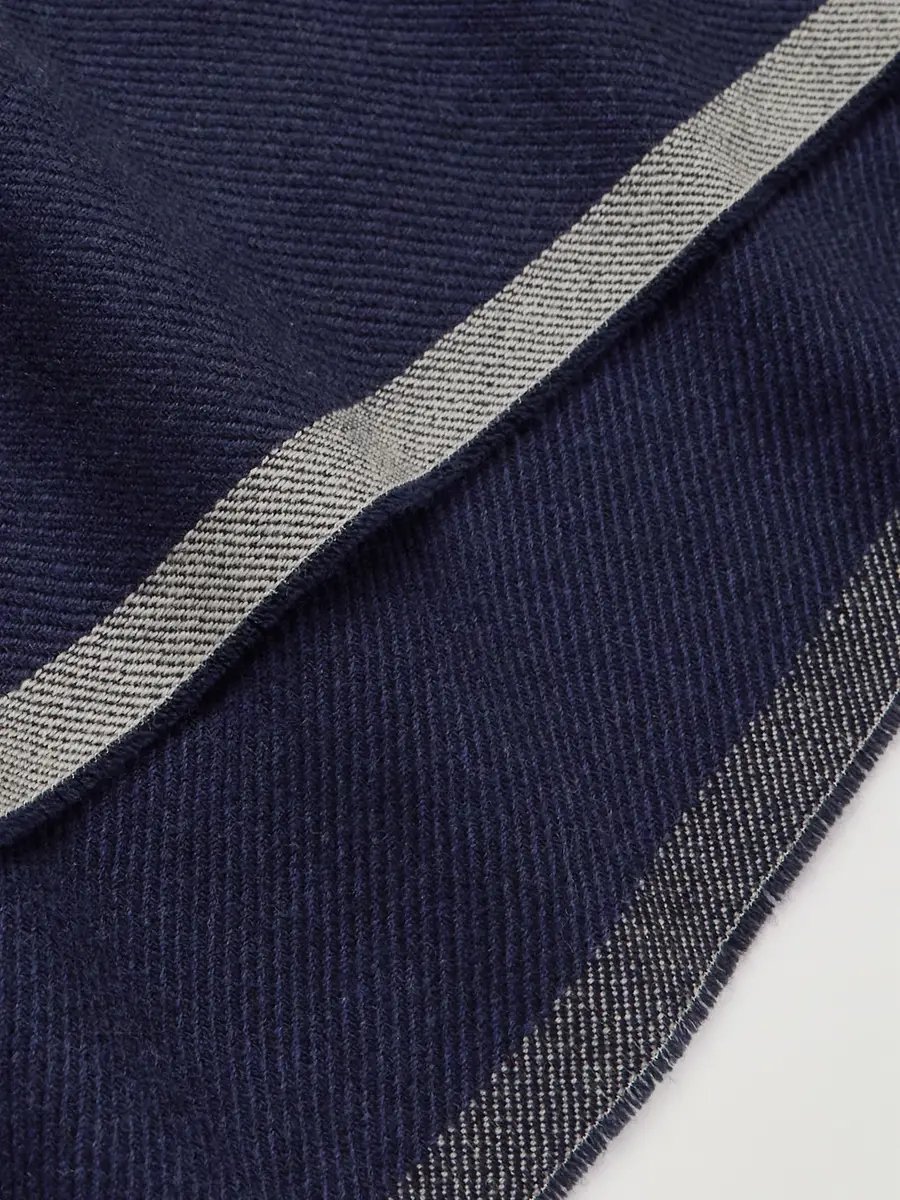 Brunello Cucinelli Fringed Striped Wool and Cashmere-Blend Scarf - Men | Thumbnail 3 Brunello Cucinelli Fringed Striped Wool and Cashmere-Blend Scarf - Men | Thumbnail 3