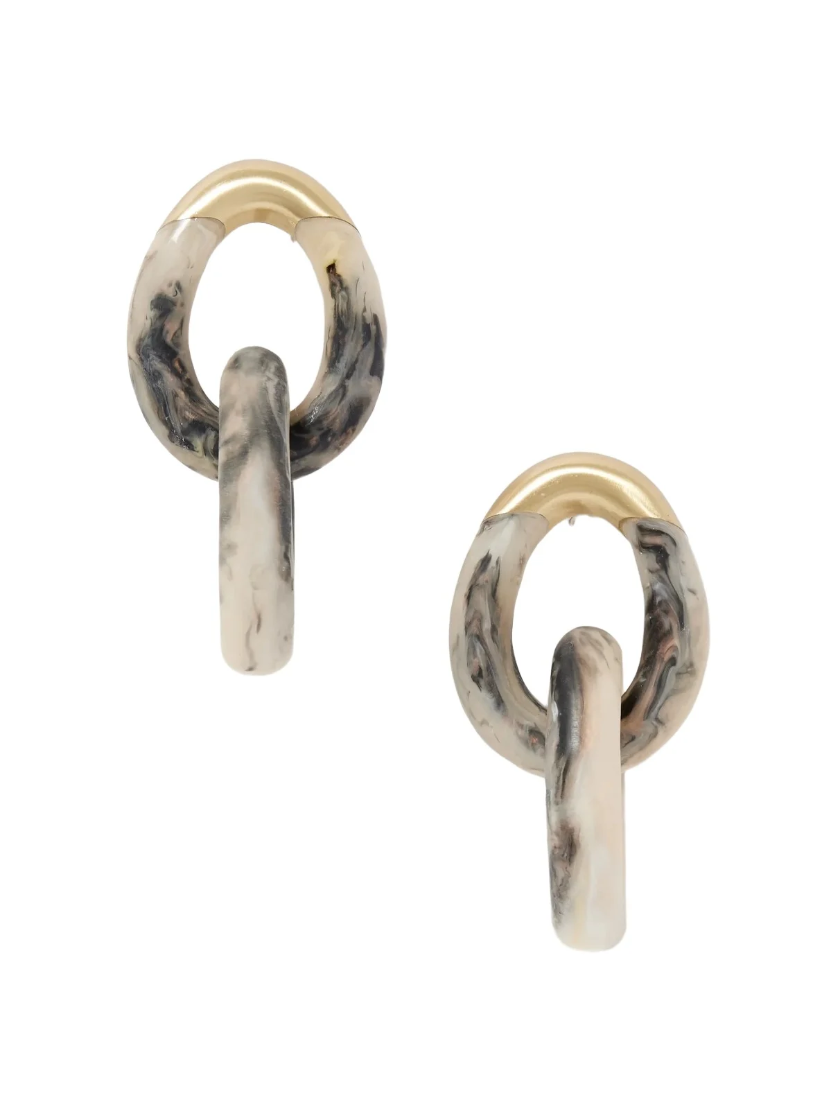 Rock Large Gold-tone Resin Earrings Rock Large Gold-tone Resin Earrings