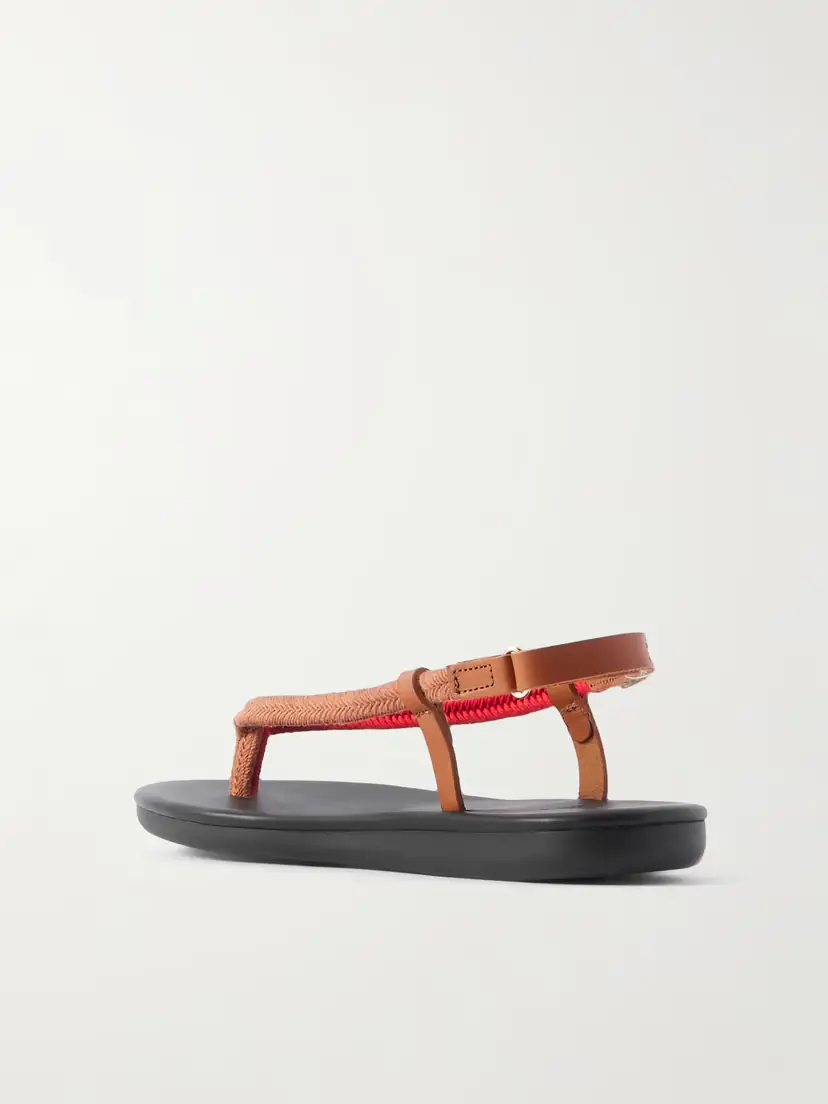 Ancient Greek Sandals Zoi Leather-trimmed Braided Cord Sandals | Thumbnail 3