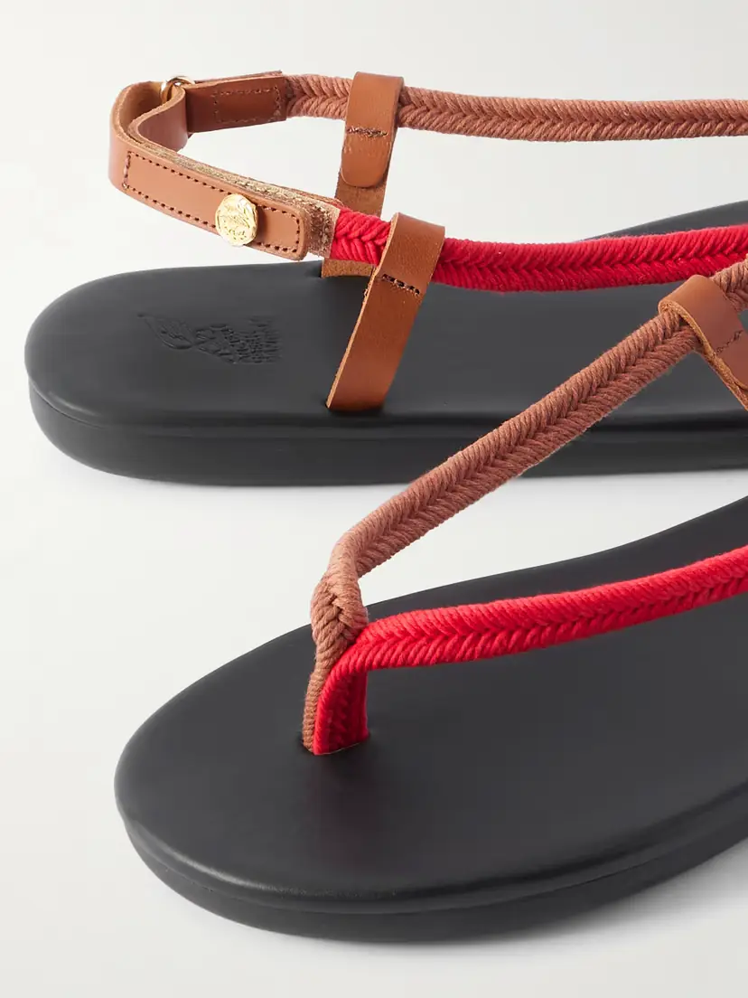 Ancient Greek Sandals Zoi Leather-trimmed Braided Cord Sandals | Thumbnail 4