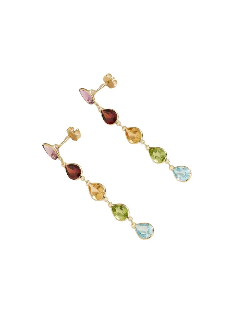 JIA JIA Chakra Gold Multi-stone Earrings | Image 1 JIA JIA Chakra Gold Multi-stone Earrings | Image 1
