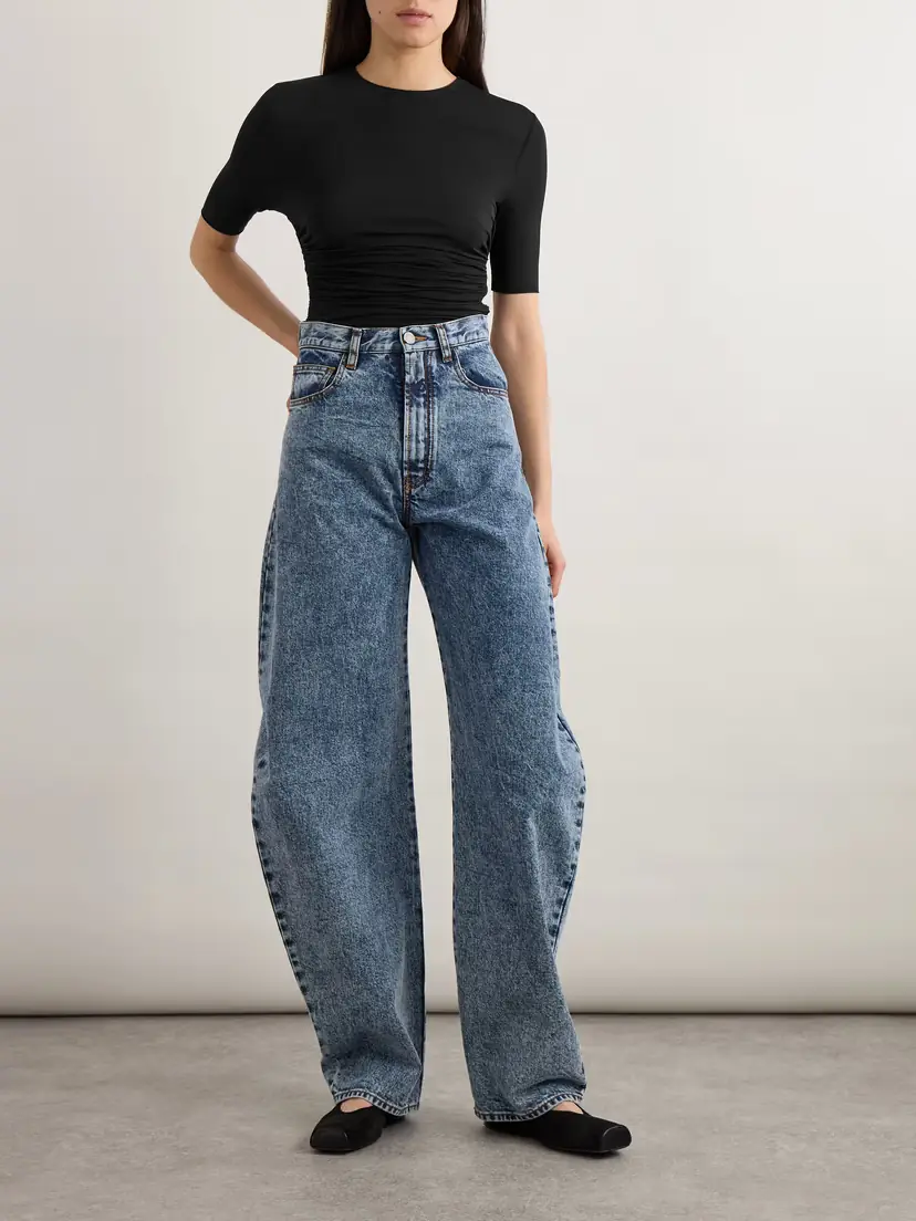 Alaïa Ruched Stretch-jersey T-shirt | Thumbnail 2 Alaïa Ruched Stretch-jersey T-shirt | Thumbnail 2