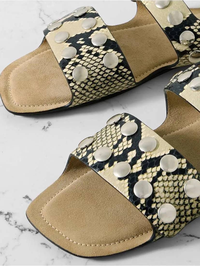 Khaite Boden Studded Snake-effect Leather Sandals | Thumbnail 4 Khaite Boden Studded Snake-effect Leather Sandals | Thumbnail 4