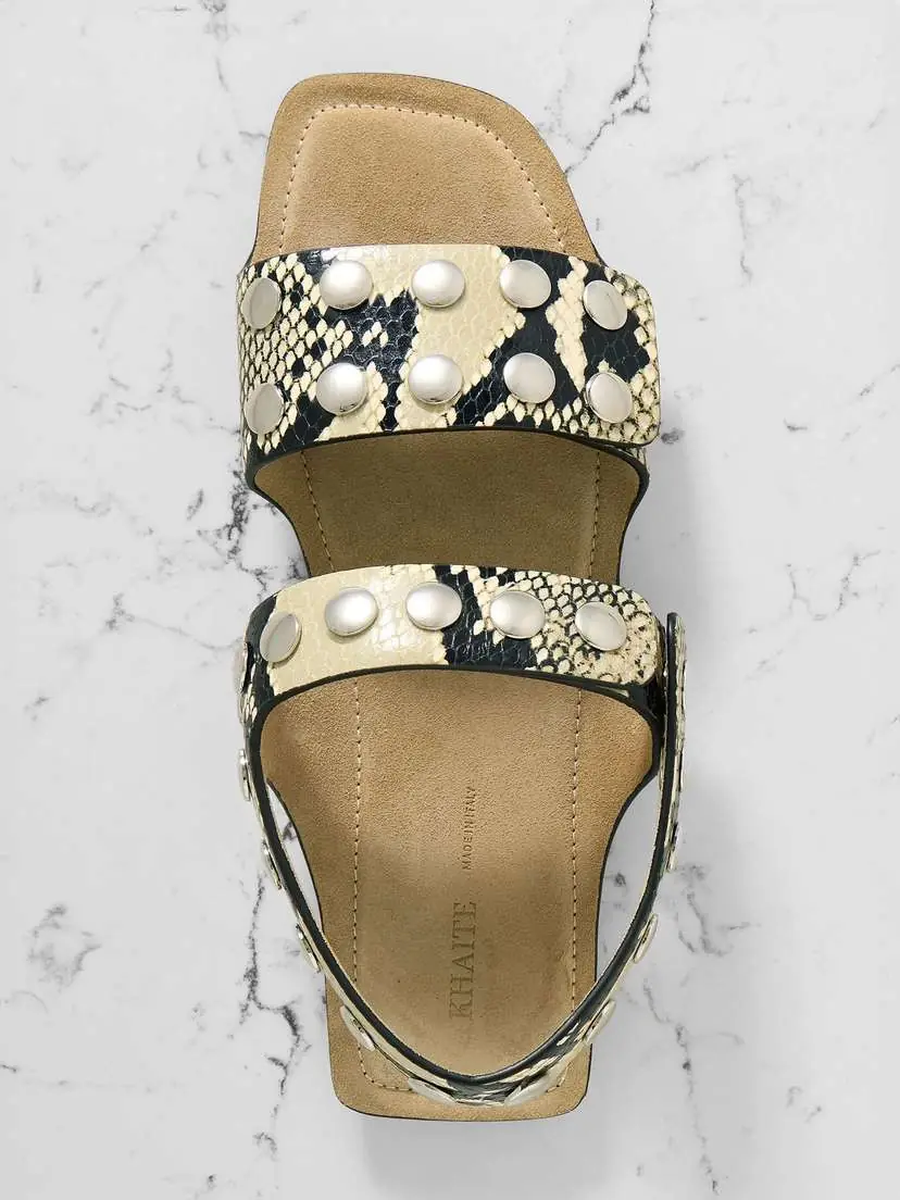 Khaite Boden Studded Snake-effect Leather Sandals | Thumbnail 5 Khaite Boden Studded Snake-effect Leather Sandals | Thumbnail 5