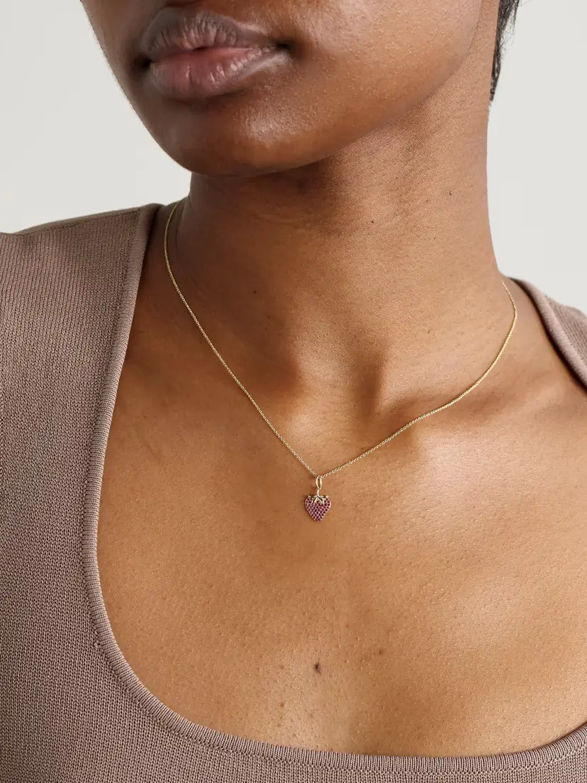 Sydney Evan Strawberry 14-karat Gold Ruby Necklace | Thumbnail 2 Sydney Evan Strawberry 14-karat Gold Ruby Necklace | Thumbnail 2