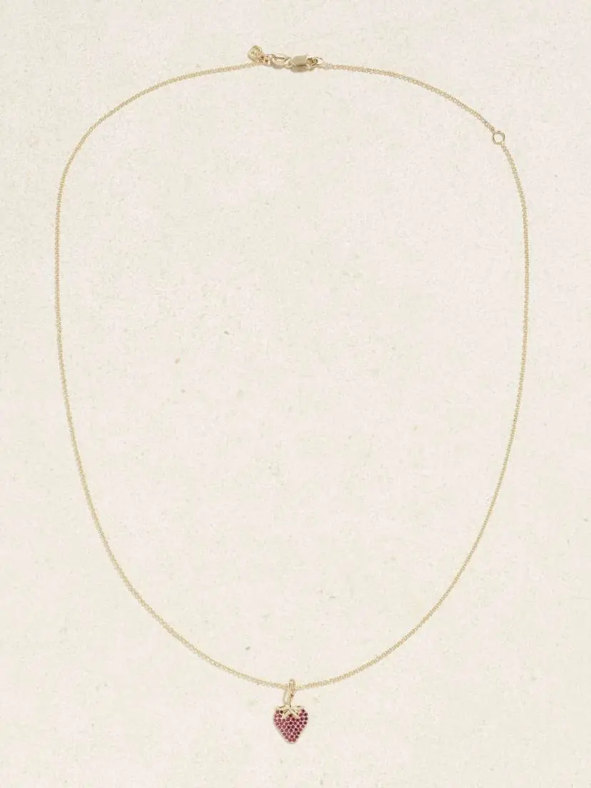 Sydney Evan Strawberry 14-karat Gold Ruby Necklace | Thumbnail 4 Sydney Evan Strawberry 14-karat Gold Ruby Necklace | Thumbnail 4
