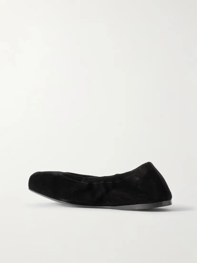 Alaïa Leather-trimmed Suede Ballet Flats | Thumbnail 3 Alaïa Leather-trimmed Suede Ballet Flats | Thumbnail 3