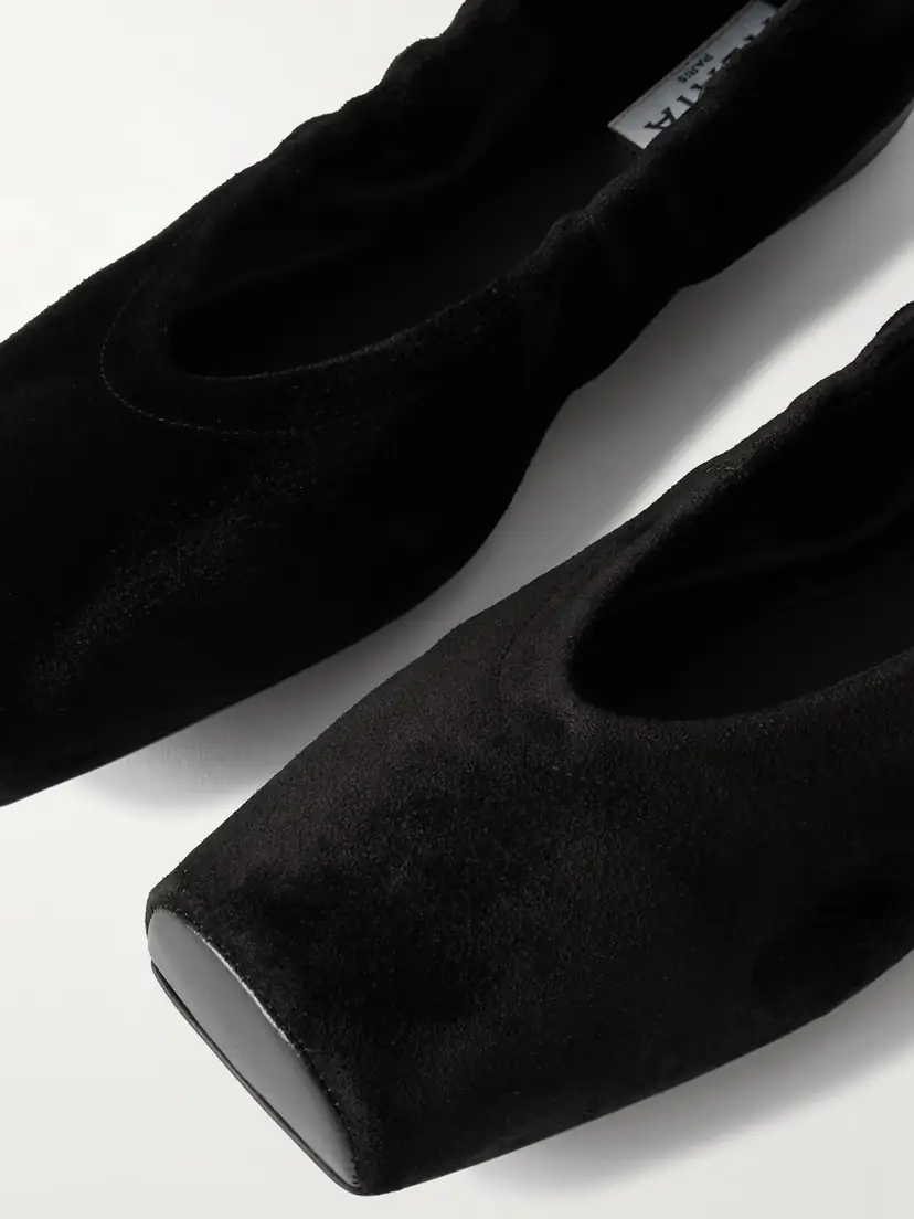 Alaïa Leather-trimmed Suede Ballet Flats | Thumbnail 4 Alaïa Leather-trimmed Suede Ballet Flats | Thumbnail 4