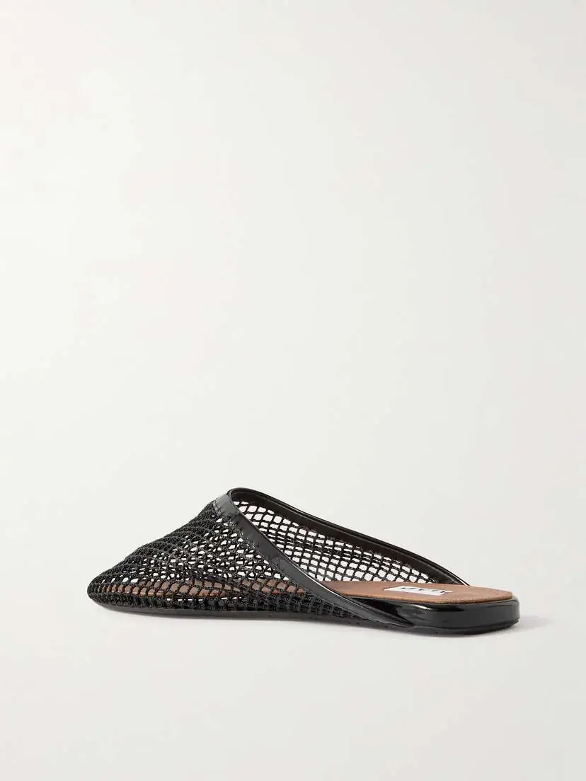 Alaïa Leather-trimmed Fishnet Mules | Thumbnail 3 Alaïa Leather-trimmed Fishnet Mules | Thumbnail 3