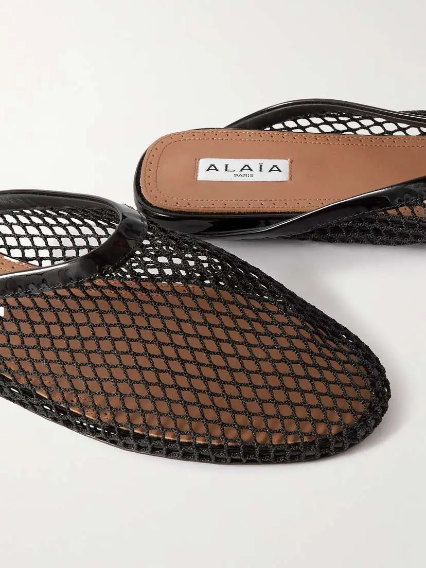 Alaïa Leather-trimmed Fishnet Mules | Thumbnail 4 Alaïa Leather-trimmed Fishnet Mules | Thumbnail 4