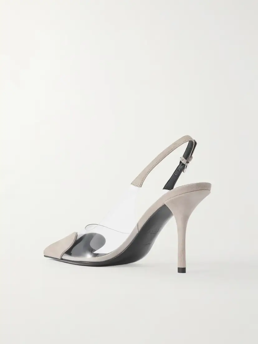 Alaïa Le Cœur 90 Suede And Pvc Slingback Pumps | Thumbnail 3