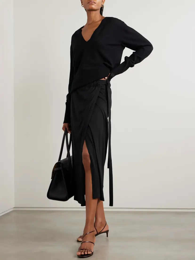 TOTEME Organic Cotton-blend Midi Wrap Skirt | Thumbnail 2