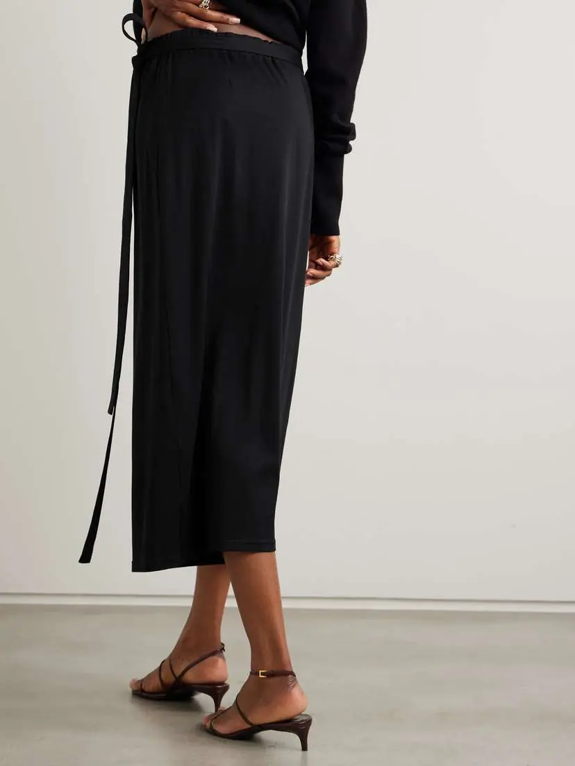 TOTEME Organic Cotton-blend Midi Wrap Skirt | Thumbnail 3