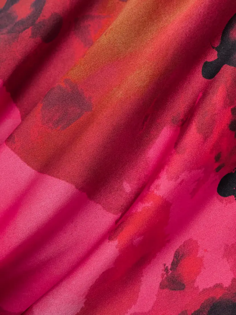 Victoria Beckham Draped Floral-print Silk-satin Midi Dress | Thumbnail 4 Victoria Beckham Draped Floral-print Silk-satin Midi Dress | Thumbnail 4