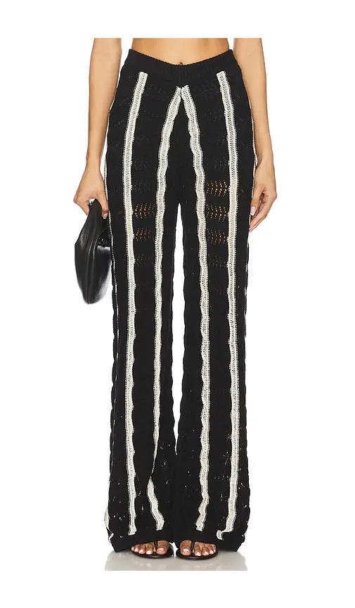 Central Park West Novelty Stitch Midrise Pant