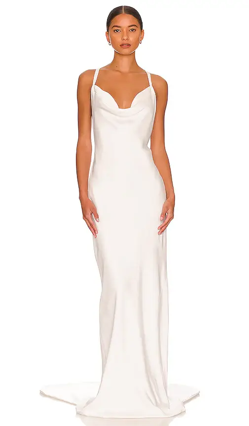 Norma Kamali Cross Back Bias Gown | Thumbnail 2 Norma Kamali Cross Back Bias Gown | Thumbnail 2