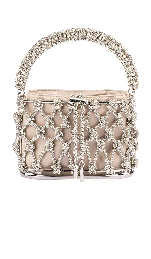 olga berg Amelia Crystal Cage Bag | Image 1 olga berg Amelia Crystal Cage Bag | Image 1