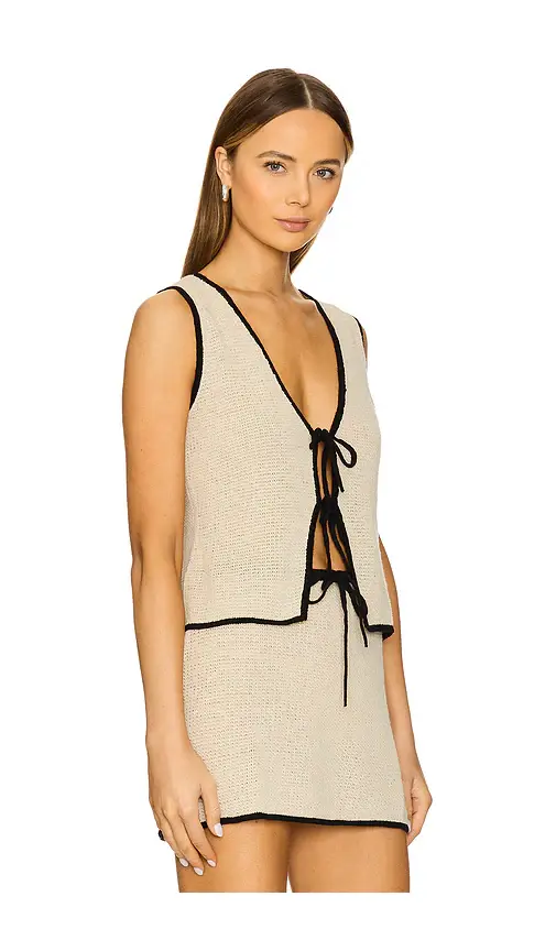 Onia Linen Knit Tie Front Tank | Thumbnail 2