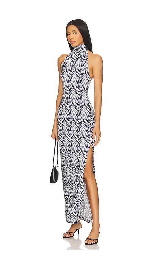 Norma Kamali x REVOLVE Halter Turtle Side Slit Gown