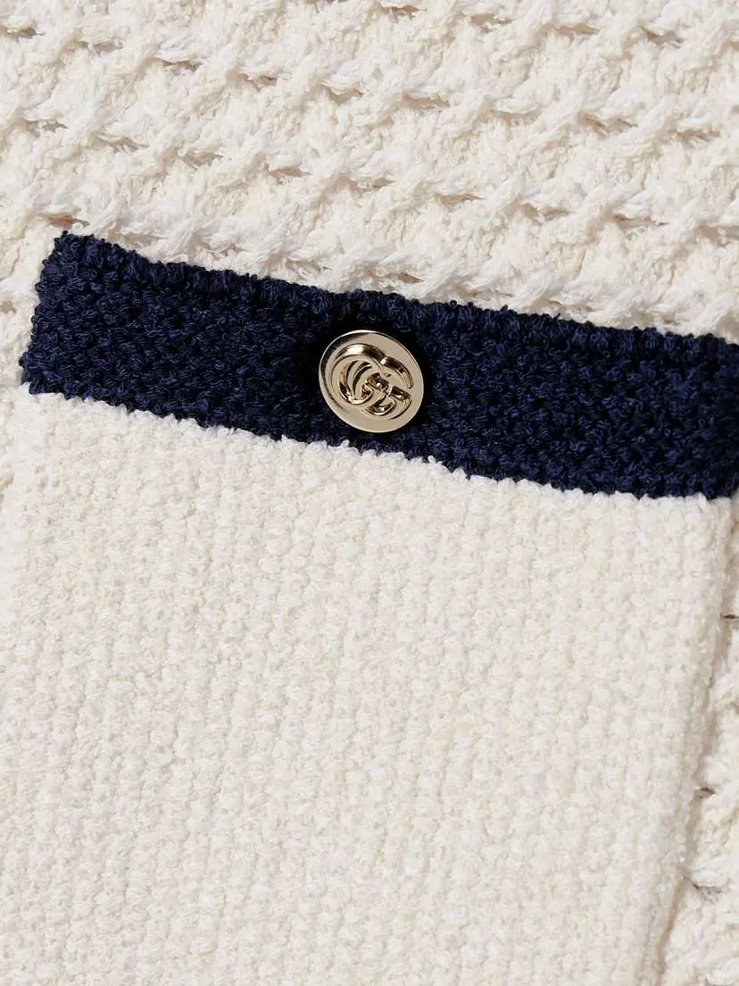 Gucci Button-detailed Two-tone Crocheted Cotton-blend Mini Skirt | Thumbnail 5 Gucci Button-detailed Two-tone Crocheted Cotton-blend Mini Skirt | Thumbnail 5