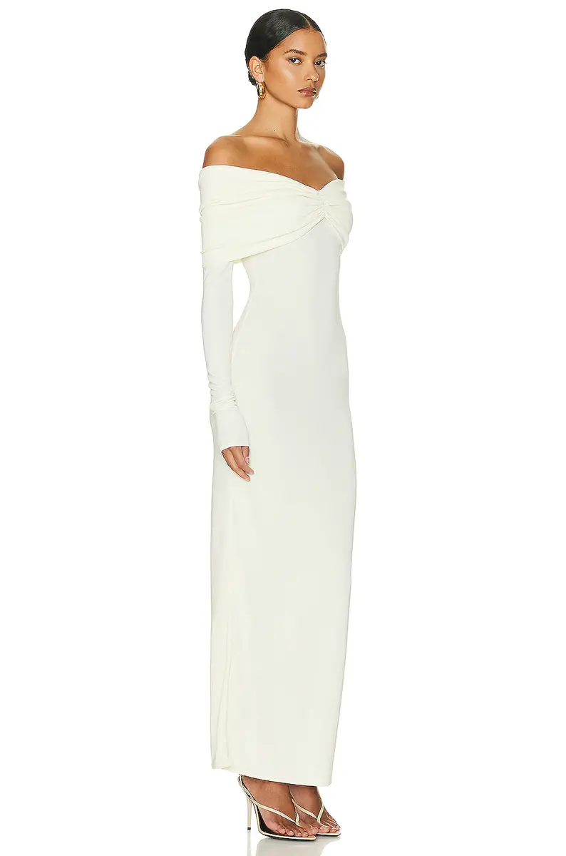 Helsa Matte Jersey Off Shoulder Maxi Dress | Thumbnail 2 Helsa Matte Jersey Off Shoulder Maxi Dress | Thumbnail 2