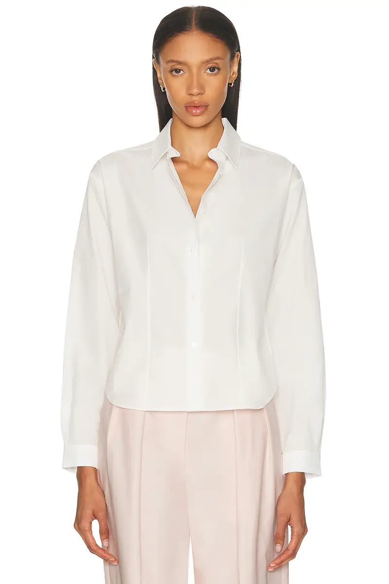 RENGGLI Cropped Long Sleeve Button Up Top