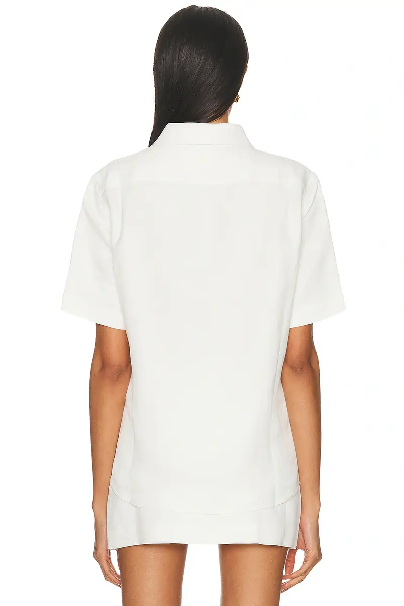 RENGGLI Short Sleeve Linen Button Up Top | Thumbnail 3 RENGGLI Short Sleeve Linen Button Up Top | Thumbnail 3