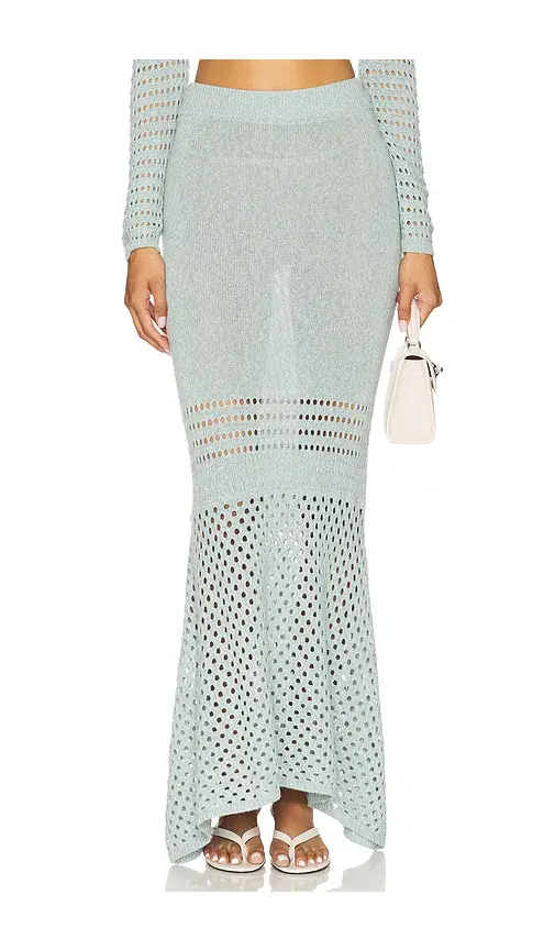 MATTHEW BRUCH Striped Mesh Handkerchief Midi Skirt | Image 1 MATTHEW BRUCH Striped Mesh Handkerchief Midi Skirt | Image 1
