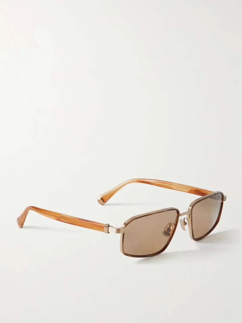 Brunello Cucinelli Square-frame Gold-tone And Acetate Sunglasses | Thumbnail 3 Brunello Cucinelli Square-frame Gold-tone And Acetate Sunglasses | Thumbnail 3