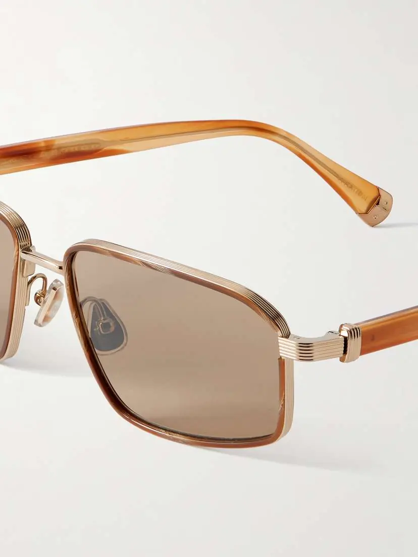 Brunello Cucinelli Square-frame Gold-tone And Acetate Sunglasses | Thumbnail 4 Brunello Cucinelli Square-frame Gold-tone And Acetate Sunglasses | Thumbnail 4