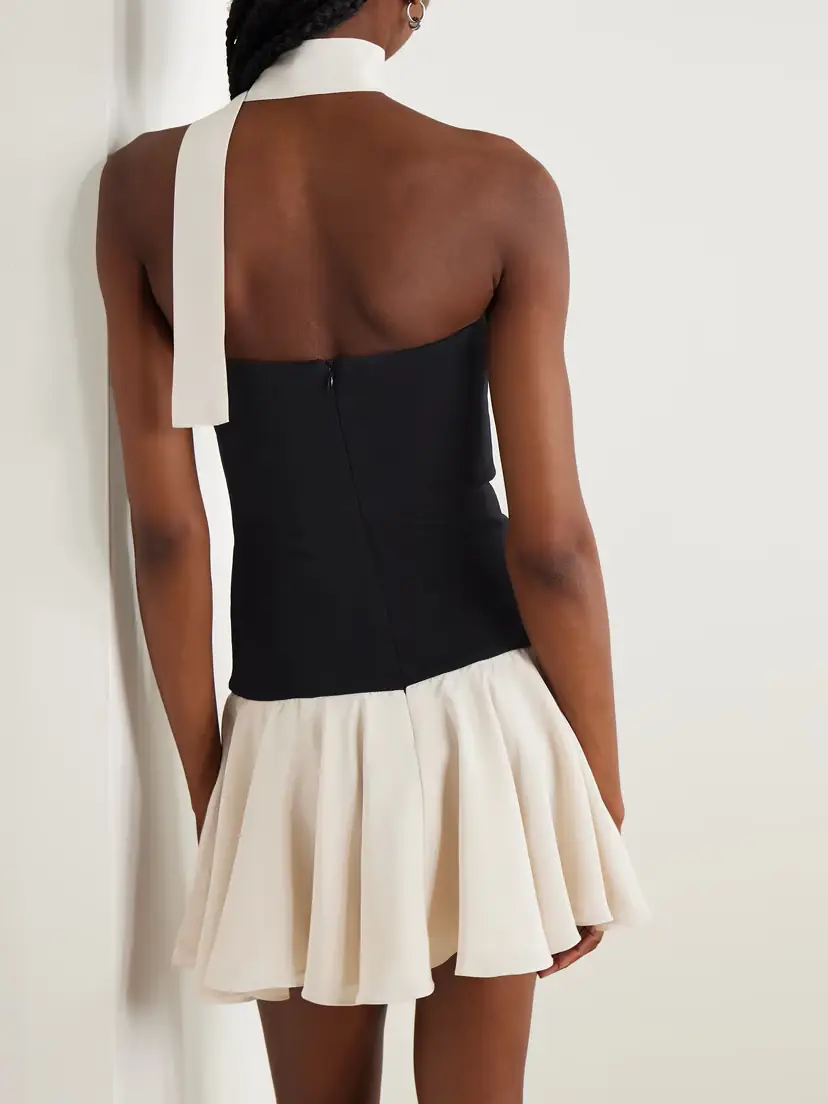 ESSE Studios Illi Scarf-detailed Strapless Stretch-knit And Silk Crepe De Chine Mini Dress | Thumbnail 3 ESSE Studios Illi Scarf-detailed Strapless Stretch-knit And Silk Crepe De Chine Mini Dress | Thumbnail 3