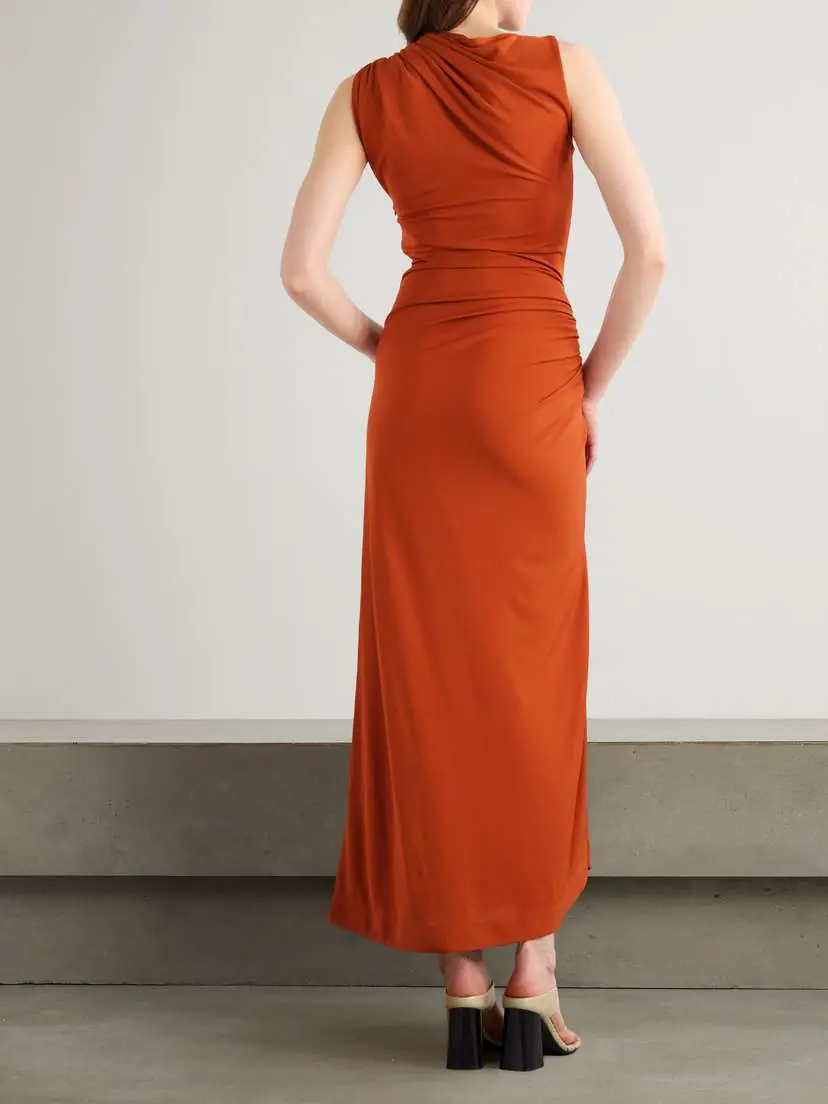 Bottega Veneta Gathered Embellished Crepe-jersey Maxi Dress | Thumbnail 3 Bottega Veneta Gathered Embellished Crepe-jersey Maxi Dress | Thumbnail 3