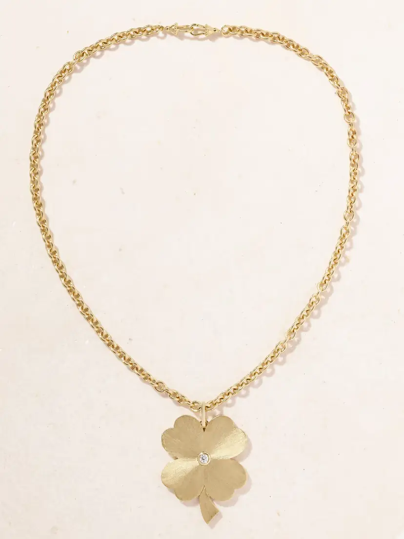 Marie Lichtenberg Jumbo Clover 18-karat Gold Diamond Necklace | Thumbnail 4