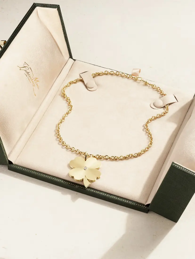 Marie Lichtenberg Jumbo Clover 18-karat Gold Diamond Necklace | Thumbnail 6