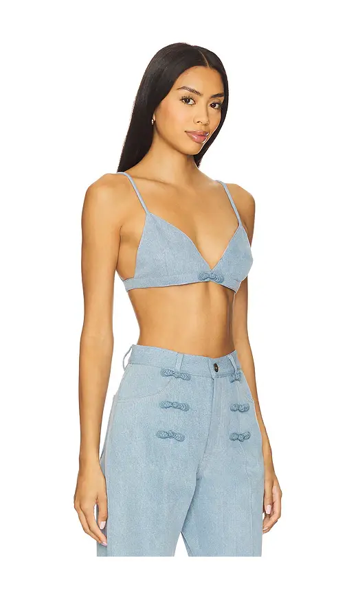 Sau Lee Cleo Denim Bralette | Thumbnail 2