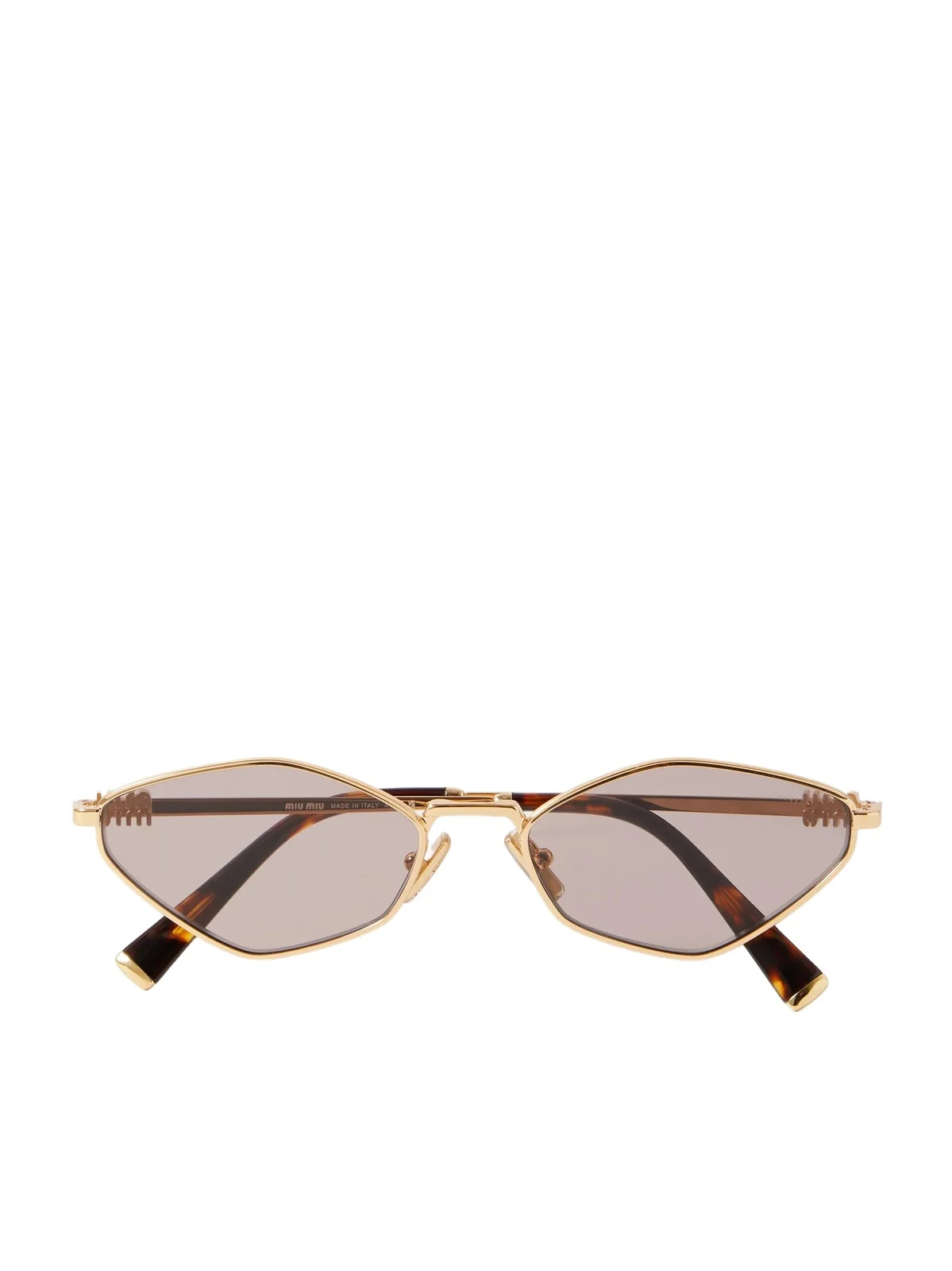 Miu Miu Eyewear Hexagon-frame Gold-tone Sunglasses