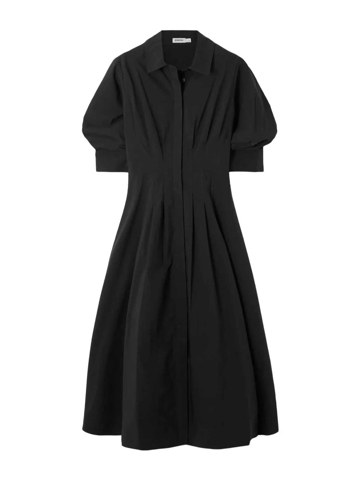Jazz Pleated Cotton-blend Poplin Midi Shirt Dress