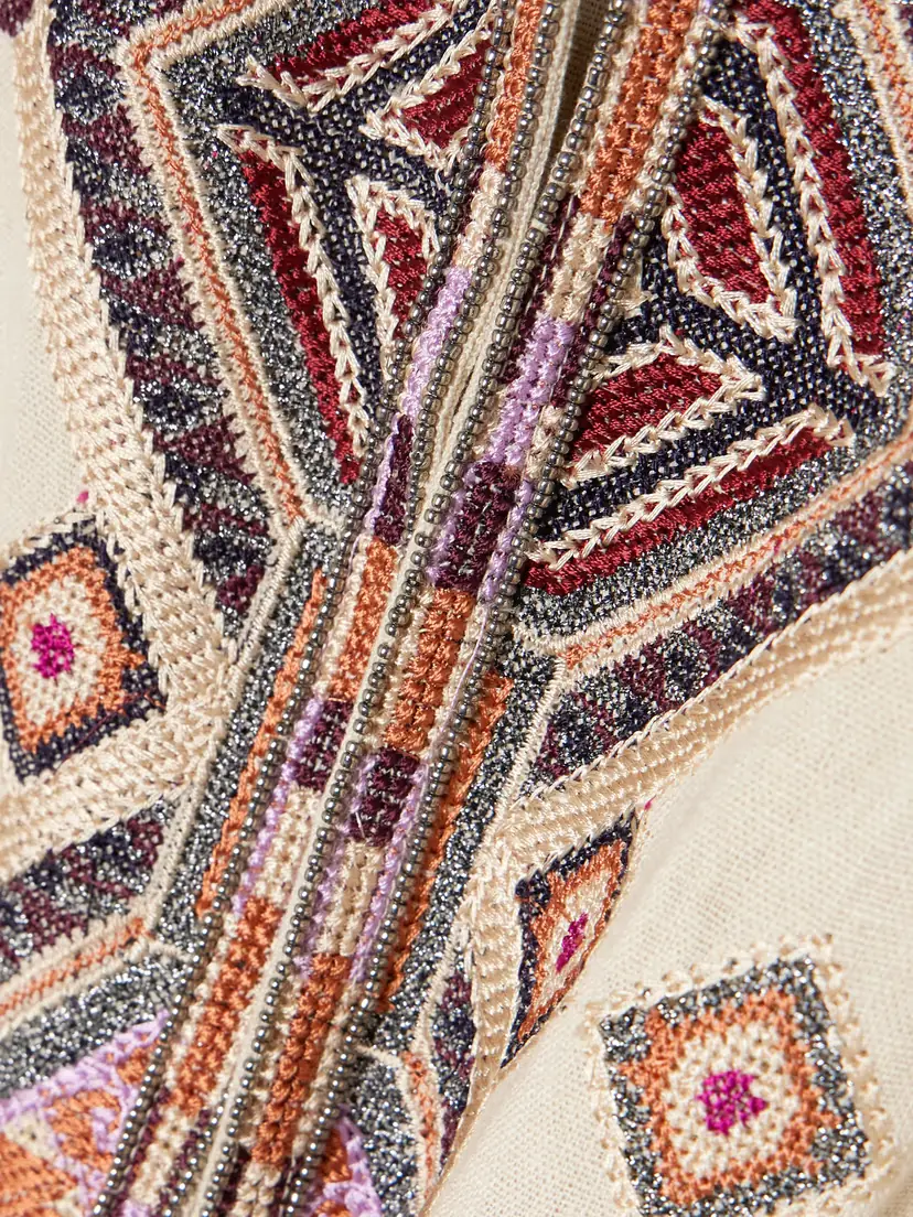 Isabel Marant Zayana Fringed Embellished Embroidered Silk-gauze Mini Dress | Thumbnail 4 Isabel Marant Zayana Fringed Embellished Embroidered Silk-gauze Mini Dress | Thumbnail 4
