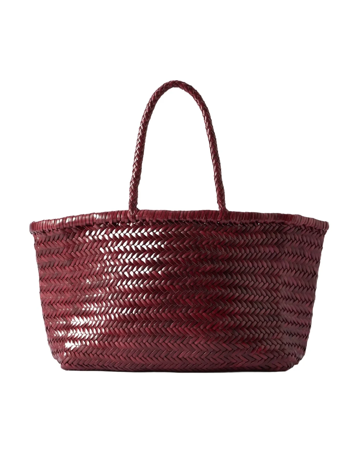 Bamboo Triple Jump Big Woven Leather Tote