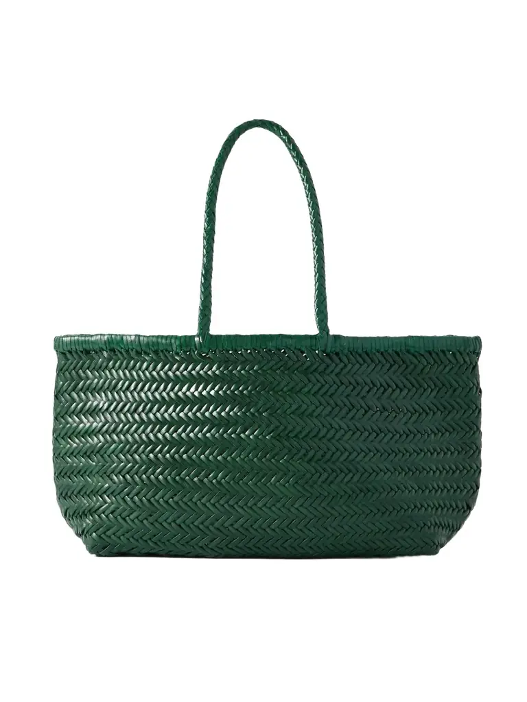 Bamboo Triple Jump Big Woven Leather Tote Bamboo Triple Jump Big Woven Leather Tote