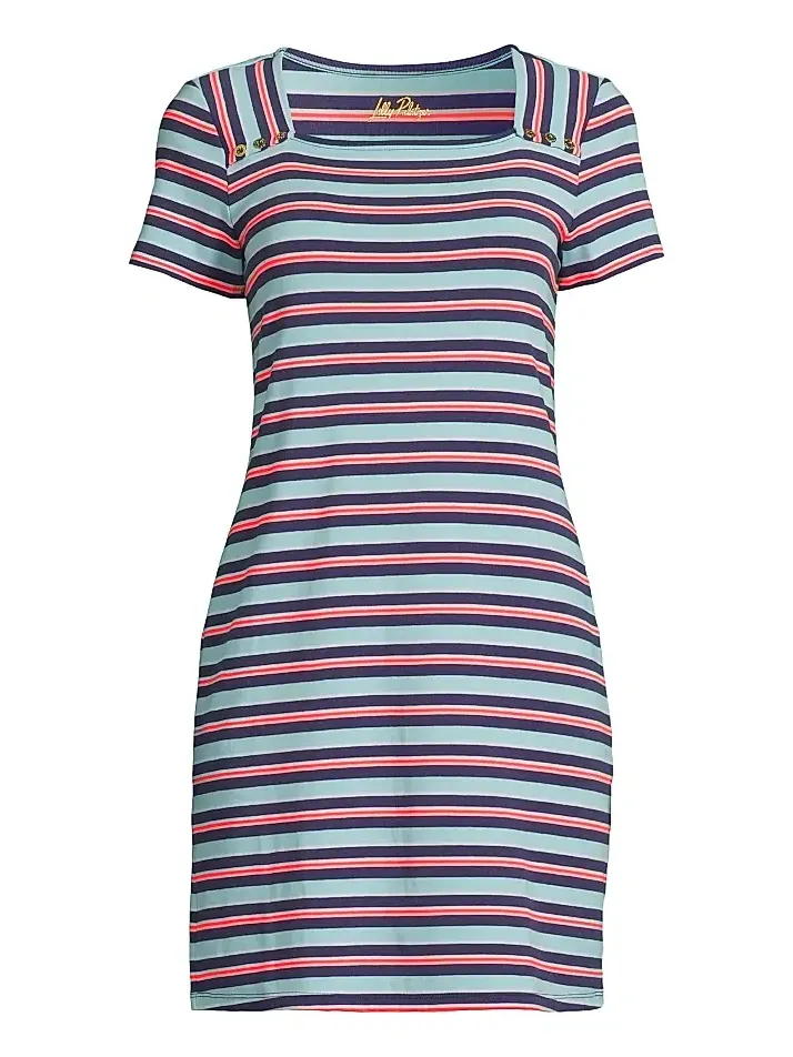 Women's Beaty Striped Cotton-Blend Minidress