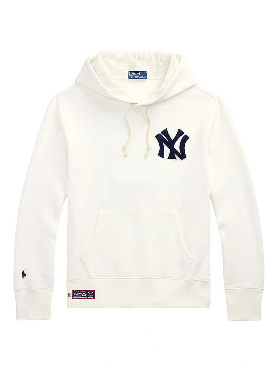 Polo Ralph Lauren Men's Yankees Fleece Hoodie - Deckwash White | Image 1 Polo Ralph Lauren Men's Yankees Fleece Hoodie - Deckwash White | Image 1