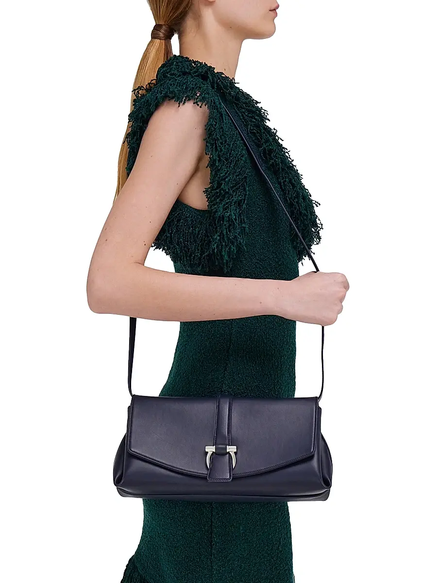 FERRAGAMO Women's Gancini Leather Crossbody Bag - Navy | Thumbnail 3 FERRAGAMO Women's Gancini Leather Crossbody Bag - Navy | Thumbnail 3