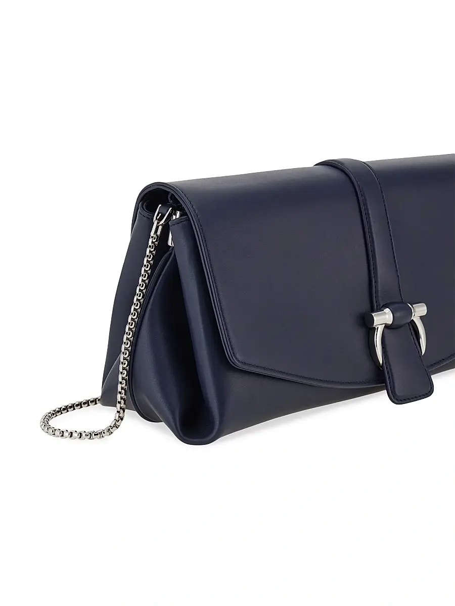FERRAGAMO Women's Gancini Leather Crossbody Bag - Navy | Thumbnail 8 FERRAGAMO Women's Gancini Leather Crossbody Bag - Navy | Thumbnail 8