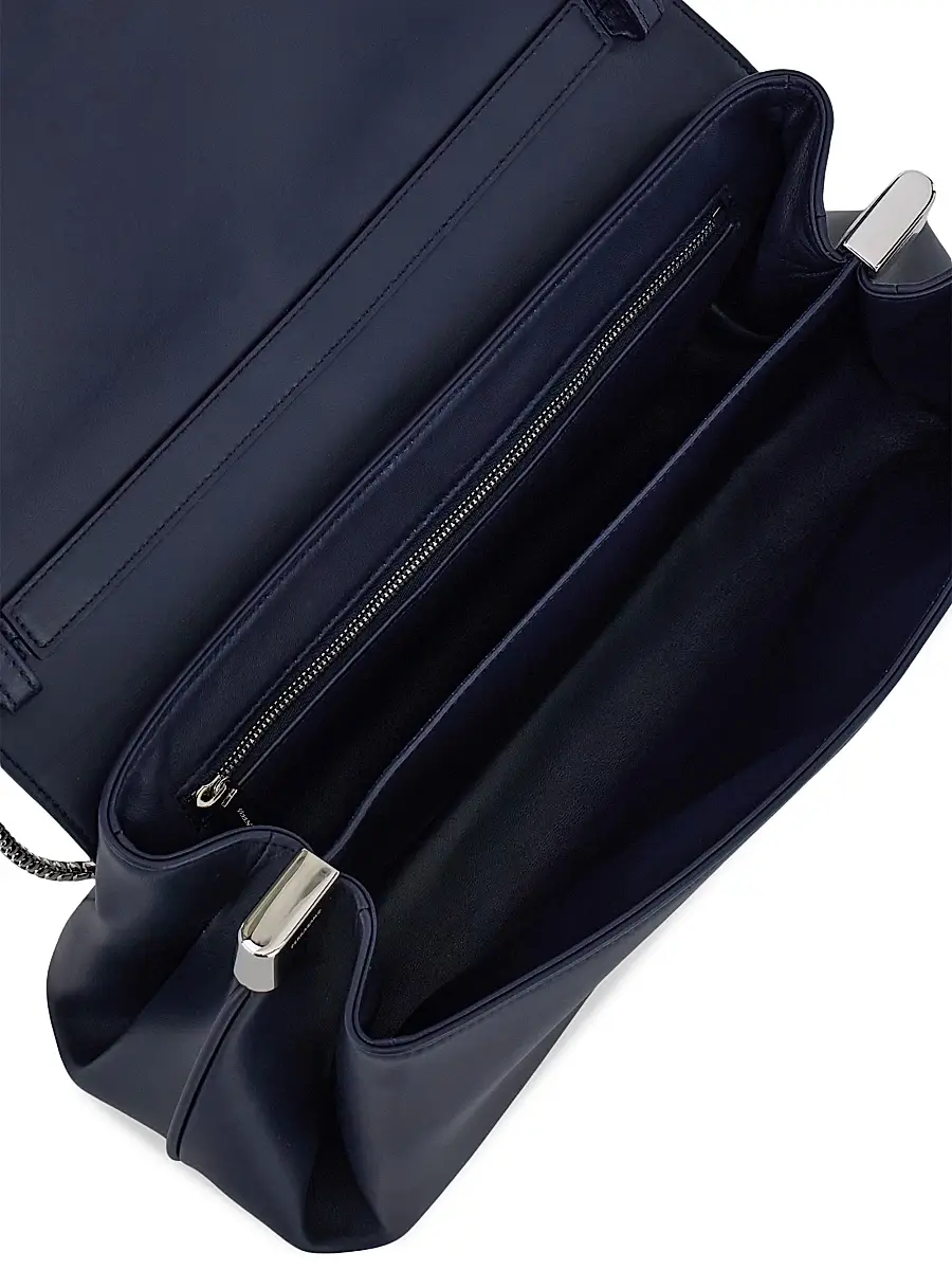 FERRAGAMO Women's Gancini Leather Crossbody Bag - Navy | Thumbnail 9 FERRAGAMO Women's Gancini Leather Crossbody Bag - Navy | Thumbnail 9