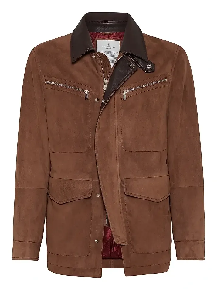 Men's Suede Field Jacket with Thermore Padding - Light Brown Men's Suede Field Jacket with Thermore Padding - Light Brown