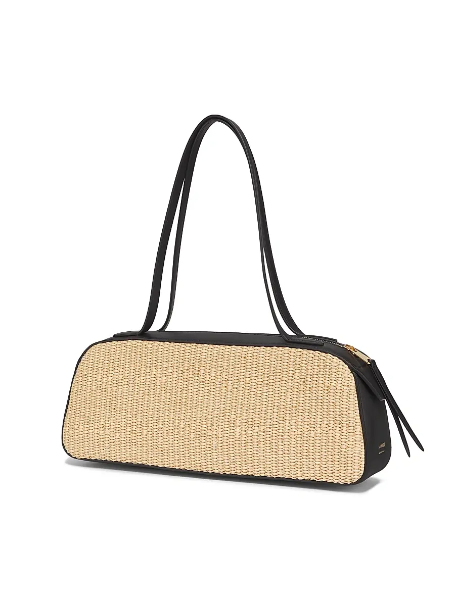 Khaite Women's Simona Woven Shoulder Bag - Black Natural | Thumbnail 3 Khaite Women's Simona Woven Shoulder Bag - Black Natural | Thumbnail 3