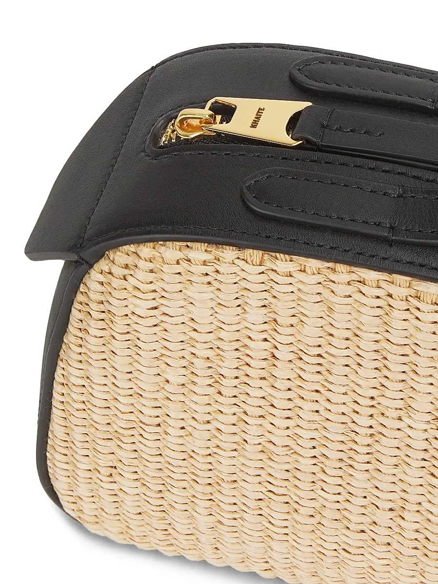 Khaite Women's Simona Woven Shoulder Bag - Black Natural | Thumbnail 6 Khaite Women's Simona Woven Shoulder Bag - Black Natural | Thumbnail 6